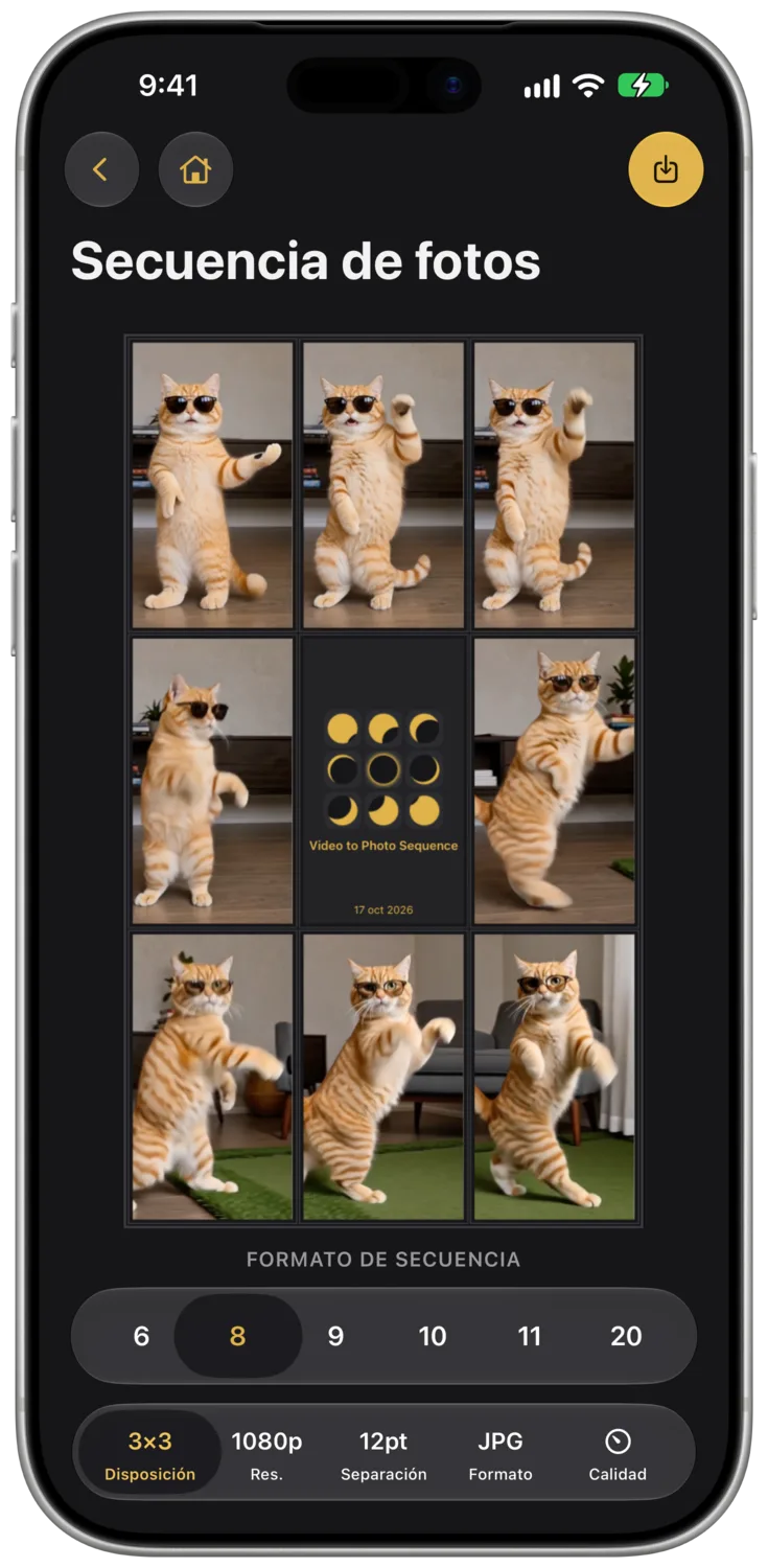 Una secuencia de fotos generada en iPhone.